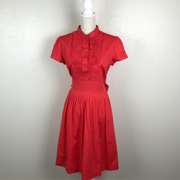 Eliza J Dresses & Skirts - Eliza J Fit & Flare Red Tie Back Cotton Dress